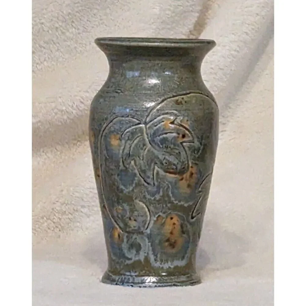John W. Daulton Handcrafted Pottery Vase Made in W. Virginia U.S.A RARE Vintage